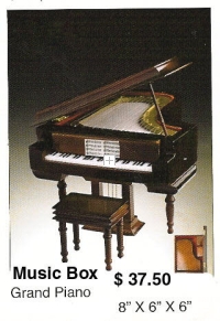 Miniature grand piano ( Brown ) music box