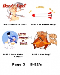 Aircraft nose art for B-52 's for mini helmets