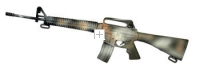 M16A2 painted in woodland camo colors