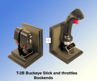 T-2B Buckeye throttle and stick bookends