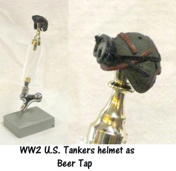 ww2 Army tanker helmet as beer tap