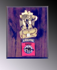 Military parachute on wall plaque