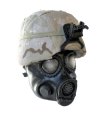 U.S. Army Desert camo kevlor helmet with M-17-A1 Gas Mask