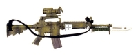 U.S. M-4 camo with scope and bayonet