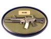 M-16 on oblong board M-16 on oblong board