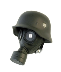 Helmet with M 30 gas mask