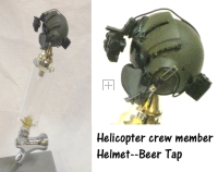 Helicopter crew helmet as BEER TAP