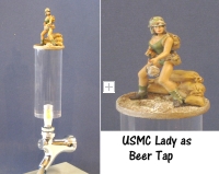 U.S.M.C. lady as beer tap