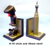 A-10 Stick Grip & A-10 shell mounted as book ends