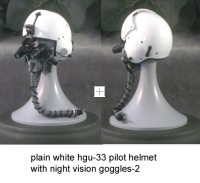 USAF plain white pilot helmet with night vision goggles
