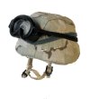 U.S. Army Desert camo kevlor with band and goggles