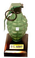 Grenade as paper weight (U.S. Army)