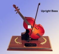 miniature Upright Bass on wood base