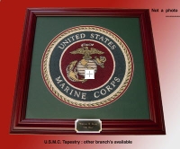U.S.M.C.Tapestry wall plaque presentation ( not a Photo )