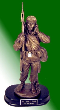 Statue of soldier on the radio