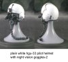 USAF plain white pilot helmet with night vision goggles
