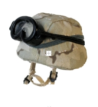 U.S. Army Desert camo kevlor with band and goggles