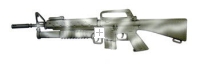 M16A2 with M203 Painted in woodland camo colors