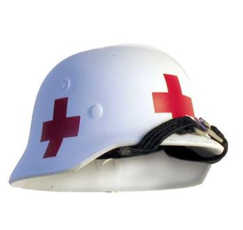 Medic helmet (white) 4 sided red cross's