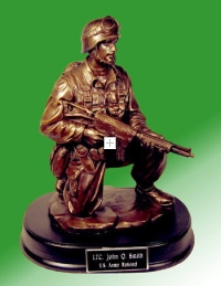 soldier kneeling at the action ready