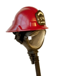 Firemans helmet ( Red with ox mask )