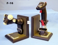 F-16 Throttle & stick grip as bookends