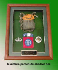 U.S.Army 82nd Airborne parachute shadow box