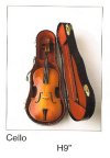 Miniature Musical Instruments - Cello 9" tall