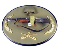 U.S.Army 7th Cav with M-60 on painted wood plaque