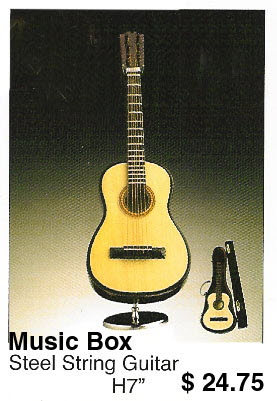 miniature Steel String Guitar ( music box )