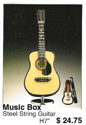 miniature Steel String Guitar ( music box )