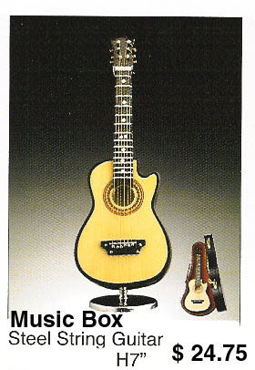 miniature Steel String Guitar ( Music box )